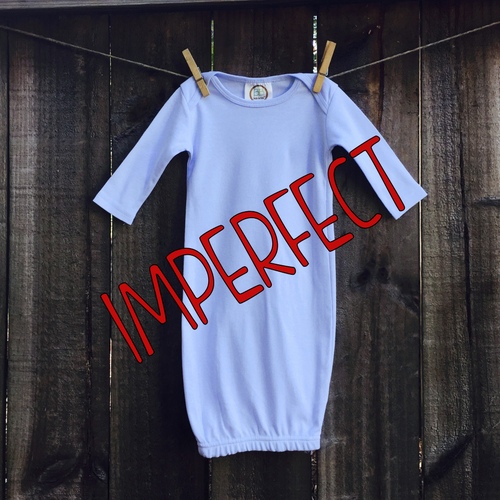 IMPERFECT Blank Unisex Long Sleeve Infant Gown with Hidden Zipper